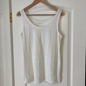 Eileen Fisher 100% Linen White Tank